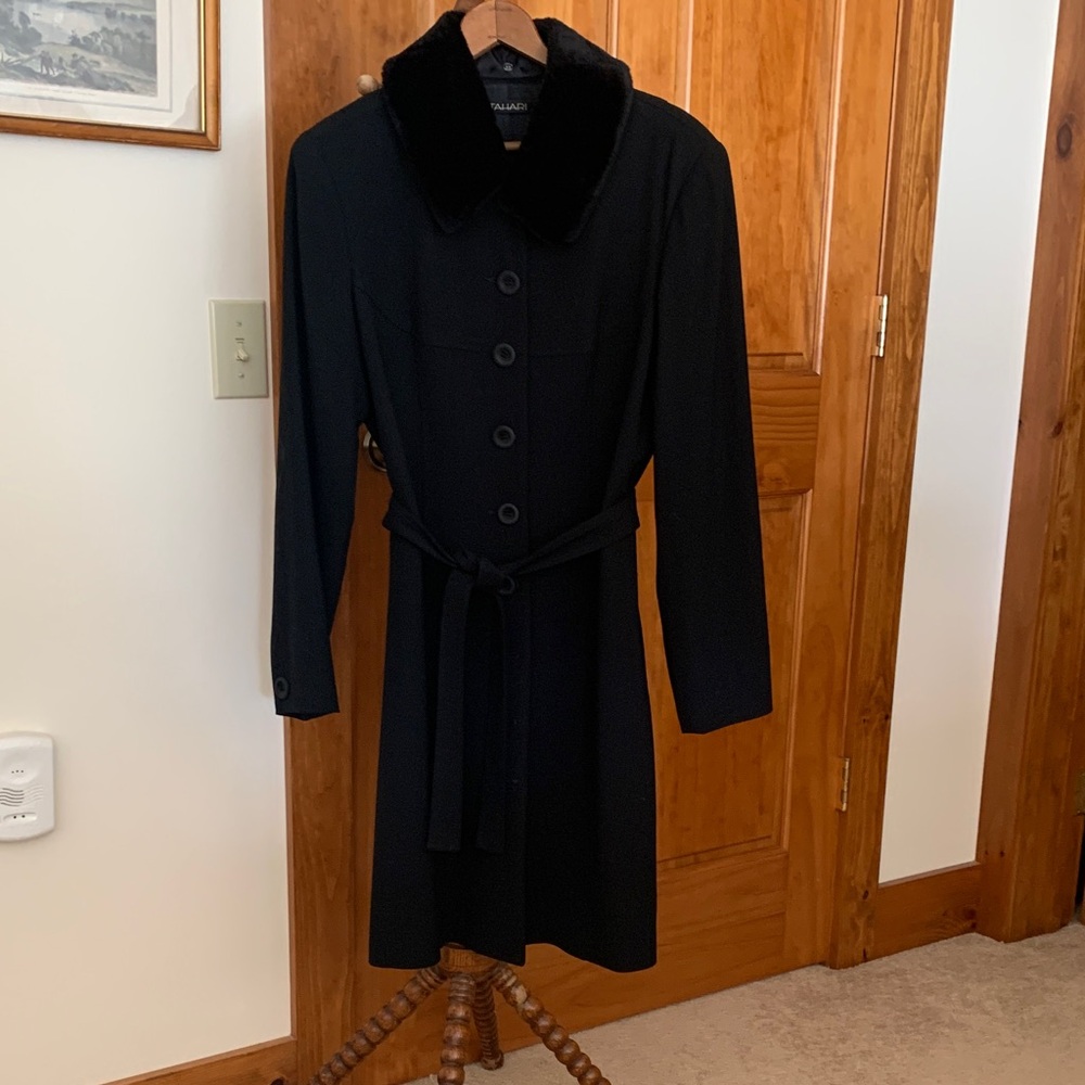 Tahari Black Long Sleeve Dress with Belt